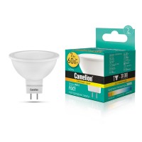 ლედ ნათურა Camelion LED Energy Saving LED Bulbs 7W/Warmlight/ LED7-JCDR/830/GU5.3 თბილი ნათება