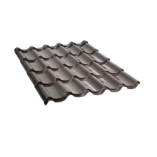 სასახურავე თუნუქის ფურცელი 0.45x1180 RAL 8019 (მეტალოკრამიტი) შოკოლადის ფერი