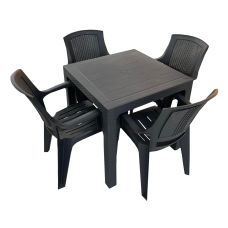 მაგიდა 80*80 4 სკამით FLORA  ანტრაციტი