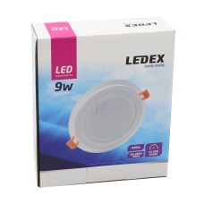 ლედ პანელი მრგვალი შუშის LEDEX LED Glass Down Light (Round) 9w 3000K