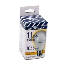 ნათურა ლედ განათებით ეკონომიური 11 ვატი 85 ვატის ეკვივალენტი   ნეიტრალური ნათება 4000 კანდელი E27 ცოკოლი პრომო Ergolux Led Lamp  LED-A60-11W-E27-3K