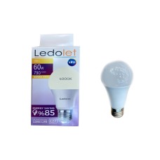 ლედ ნათურა Ledolet 9w E27 4000K LED bulb