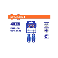 სახრახნისების 2-ცალიანი კომპლექტი (6.5x38მმ, PH2x38მმ) (WSS2202)