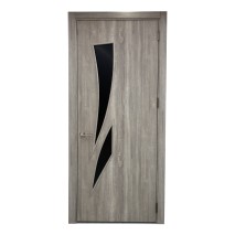კარის კომპლექტი SD-08 220*80 GRAY SONOMA PVC შავი მინით (10)