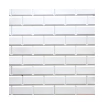დეკორატიული პანელი PVC White Tile 962 x 484 mm