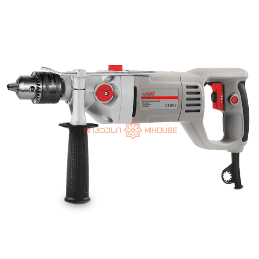 ელექტრო დრელი ჩაქუჩით  1050W 3.0-16mm CROWN CT10032