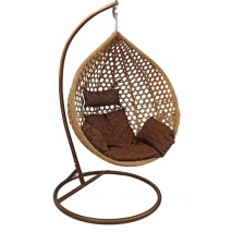 საქანელა-სავარძელი SC-005FP (ბეჟი ყავისფერი ბალიშით)