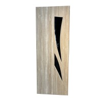 კარის კომპლექტი SD-08 220*80 OAK SONOMA PVC შავი მინით (10)