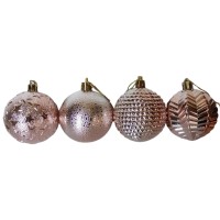 ნაძვის ხის აქსესუარი ბურთულა MH-26389 6სმ 36ც ღია ოქროსფერი