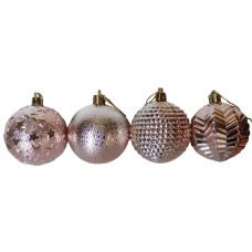 ნაძვის ხის აქსესუარი ბურთულა MH-26389 6სმ 36ც ღია ოქროსფერი