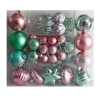 ნაძვის ხის აქსესუარი ბურთულა MH-26396 36ც ვარდისფერი, მწვანე