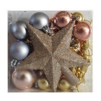 ნაძვის ხის აქსესუარი ბურთულა MH-26408 30ც შერეული