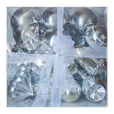 ნაძვის ხის აქსესუარი ბურთულა MH-26430 8სმ 30ც ვერცხლისფერი