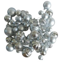 საახალწლო ბურთების გირლანდა MH-26434 80-85სმ ვერცხლისფერი