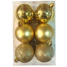 ნაძვის ხის აქსესუარი ბურთულა MH-26452 6სმ 12ც ოქროსფერი