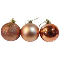 ნაძვის ხის აქსესუარი ბურთულა MH-26460 6სმ 12ც ღია ვარდისფერი