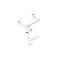 ადგილის დამზოგი სიფონი 2 განყოფილებიანი ნიჟარისთვის, ჰაერის სარქველით და ორმაგი სარეცხი მანქანის დაერთებით, G1½ ხრახნით L.B. PLAST