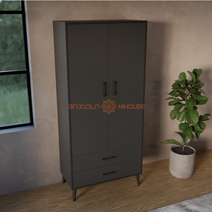 კარადა ანტრაციტი  86 x 45 x 182 cm CM-2KGAR-0B7