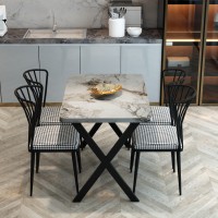 მაგიდა 4 სკამით 70 x 110 x 75 ;44 x 44 x 83 FD-4CKTSXL70110-1004