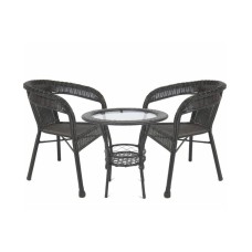 მაგიდა 2 სკამით PE-005 შავი