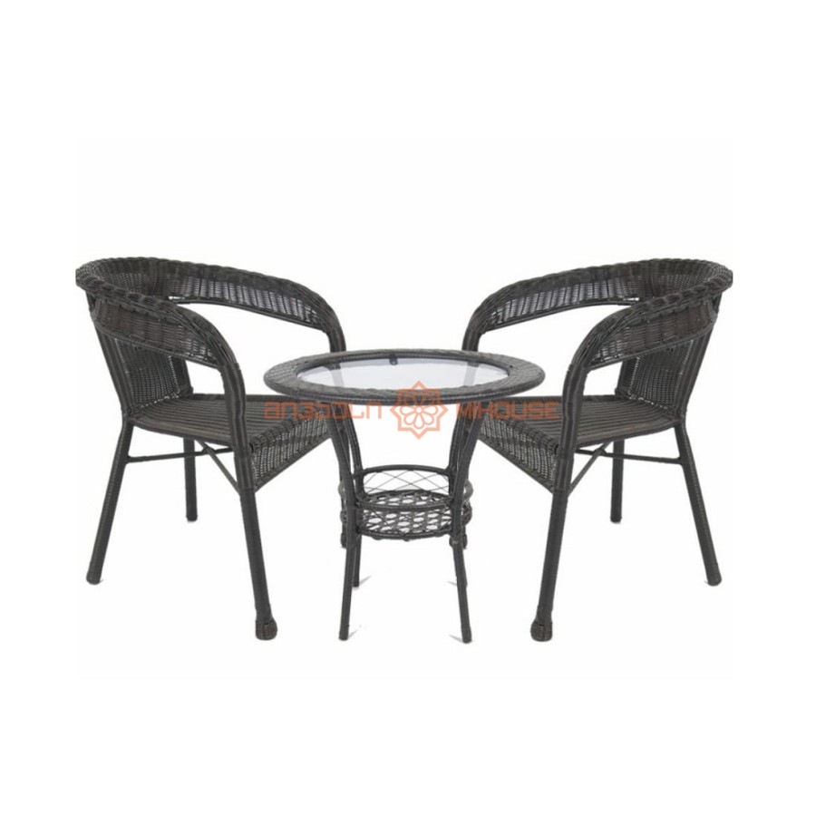 მაგიდა 2 სკამით PE-005 შავი