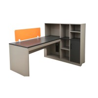 საოფისე მაგიდა, 2 ადამიანისთვის, ეკოლოგიურად სუფთა დაფით 150*140 სმ, 2 კარადით MH-33930