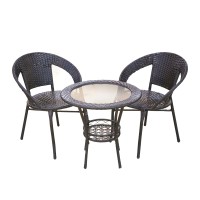 მაგიდა 2 სკამით PE-001 შავი