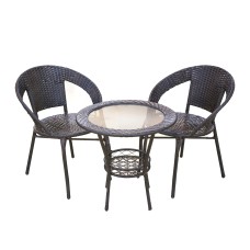 მაგიდა 2 სკამით PE-001 შავი