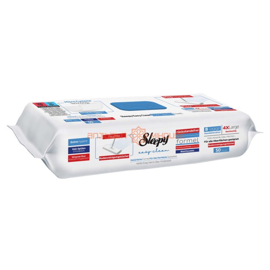 სველი ხელსახოცი 6055 ერთჯერადი იატაკის საწმენდი Sleepy მცენარეული 50 ც