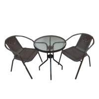 მაგიდა 2 სკამით GB-FCTBST01 ყავისფერი