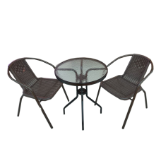 მაგიდა 2 სკამით GB-FCTBST01 ყავისფერი