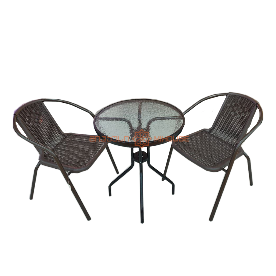 მაგიდა 2 სკამით GB-FCTBST01 ყავისფერი