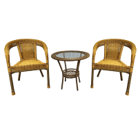 მაგიდა 2 სკამით GB-XFX-HBMH ოქროსფერი