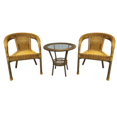 მაგიდა 2 სკამით GB-XFX-HBMH ოქროსფერი