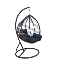 საქანელა-სავარძელი GB-XFX1142B ყავისფერი შავი ბალიშით