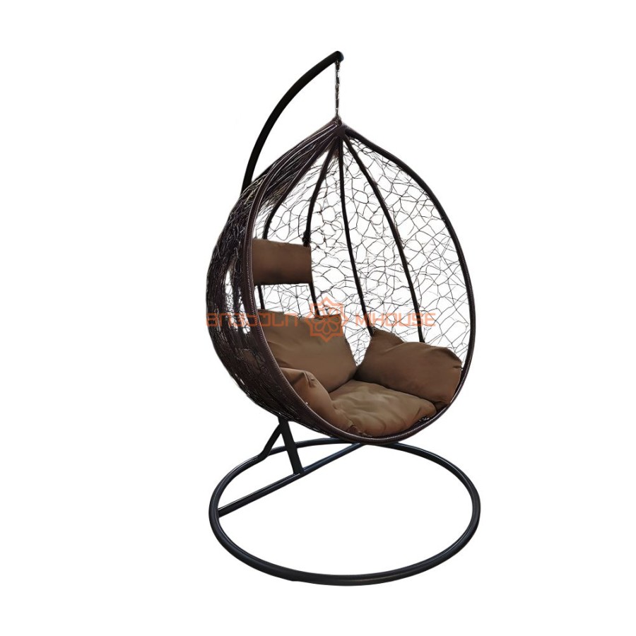 საქანელა-სავარძელი GB-XFX1142 ყავისფერი ყავსიფერი ბალიშით