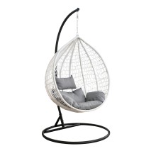 საქანელა-სავარძელი GB-XFX013 თეთრი ნაცრისფერი ბალიშით