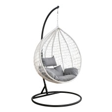 საქანელა-სავარძელი GB-XFX013 თეთრი ნაცრისფერი ბალიშით