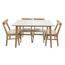 მაგიდა (1.2*0.7*0.75) ოთხი სკამით ნატურალი